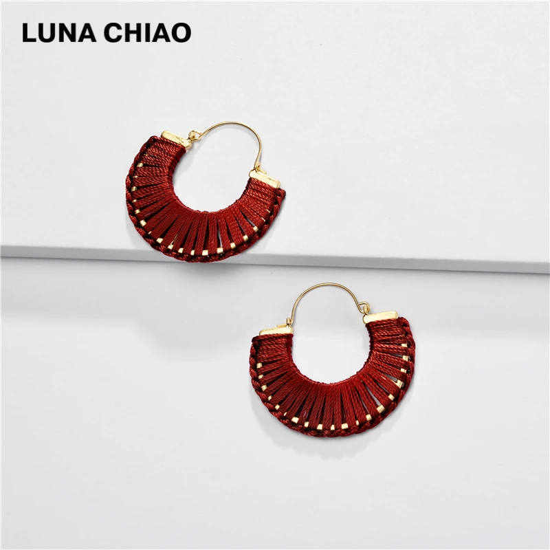 LUNA CHIAO, модные ювелирные изделия в стиле бохо, шикарный стиль, металлические серьги-кольца, женские серьги