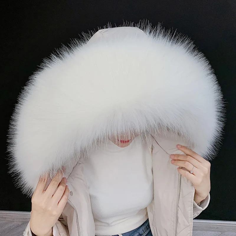 Women New Faux Fox Fur Scarf Winter Hood Fur Decor Shawl Collar Multicolor Fake Fur Scarf Winter Coat Fur Collar Accessories 3