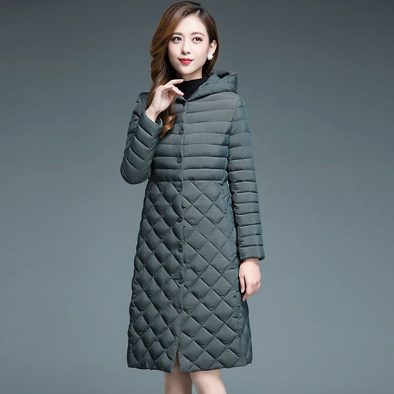 

Fashion Warm Cotton Coat 2019 Autumn New Style Korean-style Long Sleeve Hooded Slim Fit Slimming Simple Elegant Cotton-padded Cl