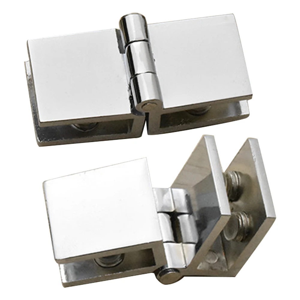 90 180 Degree Durable Bilateral Clip Cupboard Bathroom Cabinet Door Hinge Glass Clamp Furniture Home Zinc Easy Install Practical