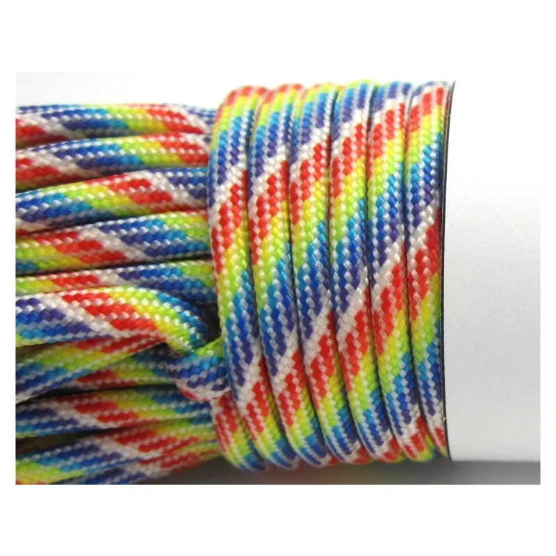 Parachute Cord with 7 strands, 550 lbs, 100 ft.Rainbow