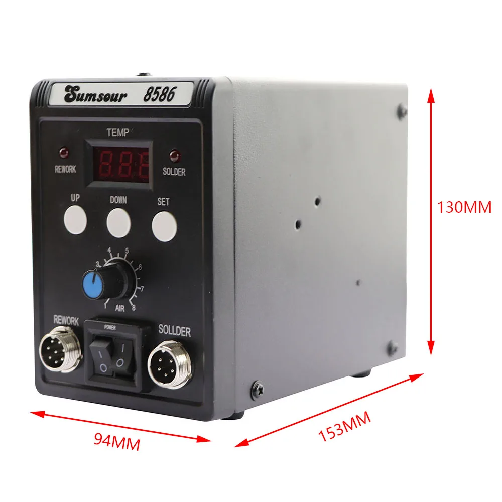 hot air soldering 8586 Soldering Station LCD Display Adjustable Temperature Electric Soldering Iron Hot Air Gun 2In1 Rework Welding Repair Tool hot stapler plastic welder