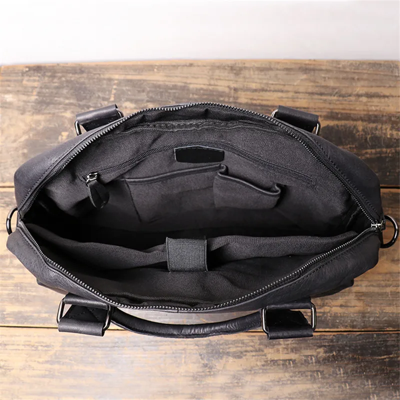 Nesitu Highend A4 черный натуральная кожа офисный 14 ''ноутбук мужской портфель сумки M0930
