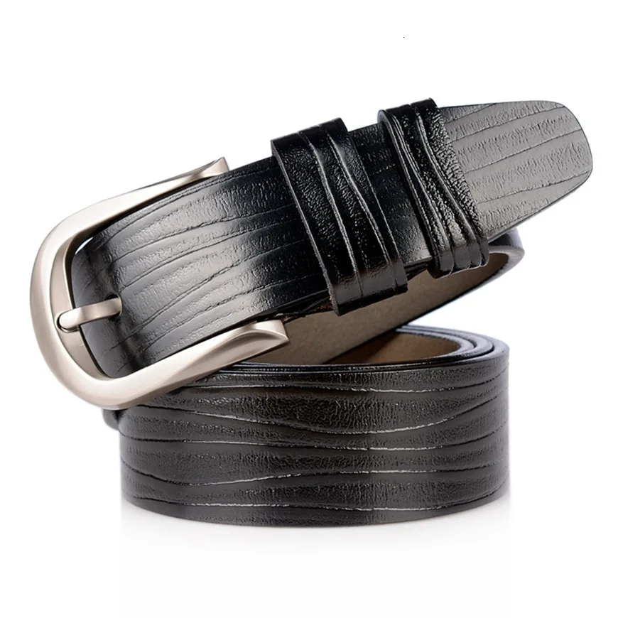 High-end Leisure Pin-button Men's Genuine Leather New Vintage Bark Pattern Pure Cowhide Men Belt Fashionable Trousers