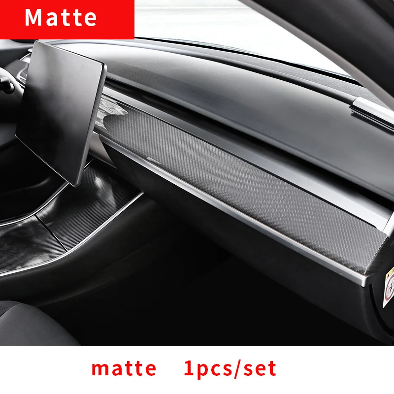 matte 1pcs PannelFor tesla модель 3 аксессуары/автомобильные аксессуары tesla центральная консоль модель 3 tesla три центральная консоль tesla модель 3 углеродная - Название цвета: matte 1pcs
