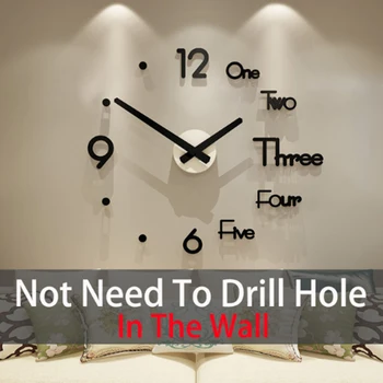 

High Quality Quartz Wall Clock Modern Design Wall Clocks Fashion Watches 3d Real Big Wall Clock Mirror Sticker Diy Free Shipping