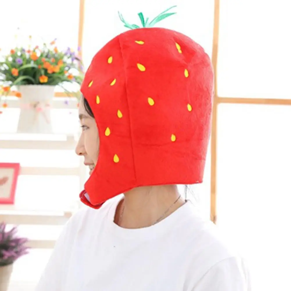 Фрукты Клубника Shaped подшлемник забавная шапка шляпа на Хеллоуин плюшевые подшлемник Хэллоуина Рождественский реквизит для вечеринок подшлемник