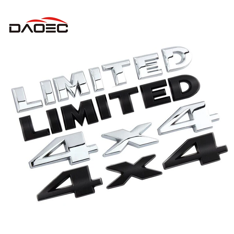 Car Decal Stickers 3D Metal 4X4 Limited Decals Sticker for Jeep Compass Wrangler Renegade Grand Cherokee Trunk Emblem Badge Styling Stickers