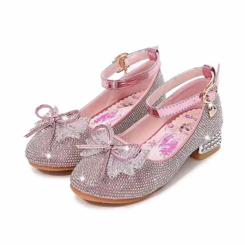 

Kids Casual Shoes Girls Wedding Dress Shoes Children Princess Shoes Bowtie Blue Leather Shoes For Girls Casual Shoes Flat
