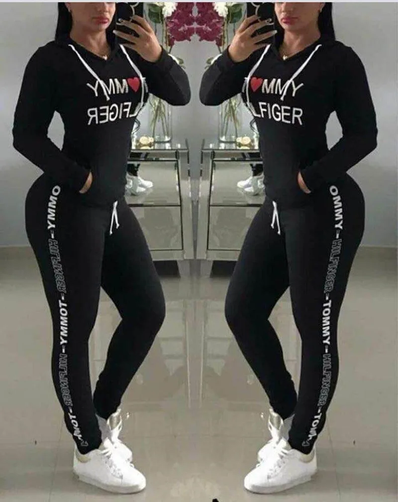 

Ladies autumn and winter leisure plus-size set popular best-selling fashion sports sexy pure color slim hooded collar