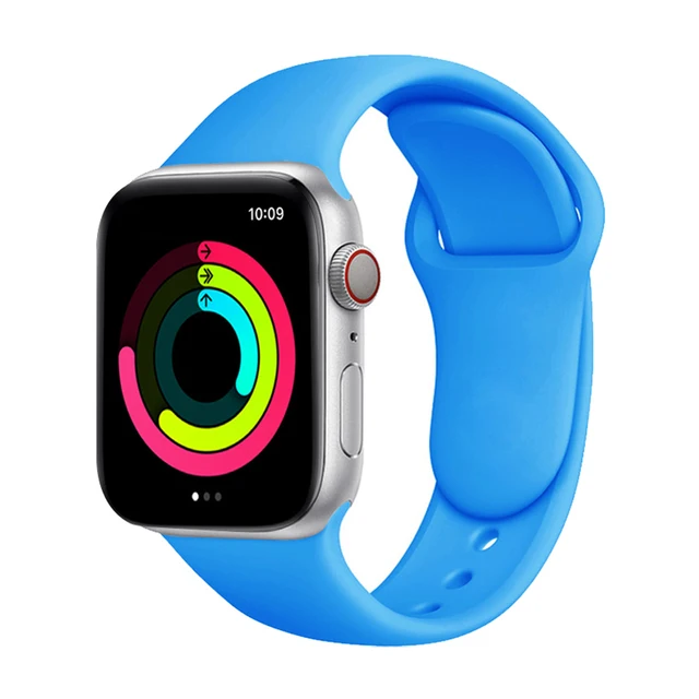 Silicone Strap for Apple Watch Band Series 7 654 321,44/40mm 42/38mm 45/41mm Smartwatch Bracelet Watchband for Apple Watch SE 3