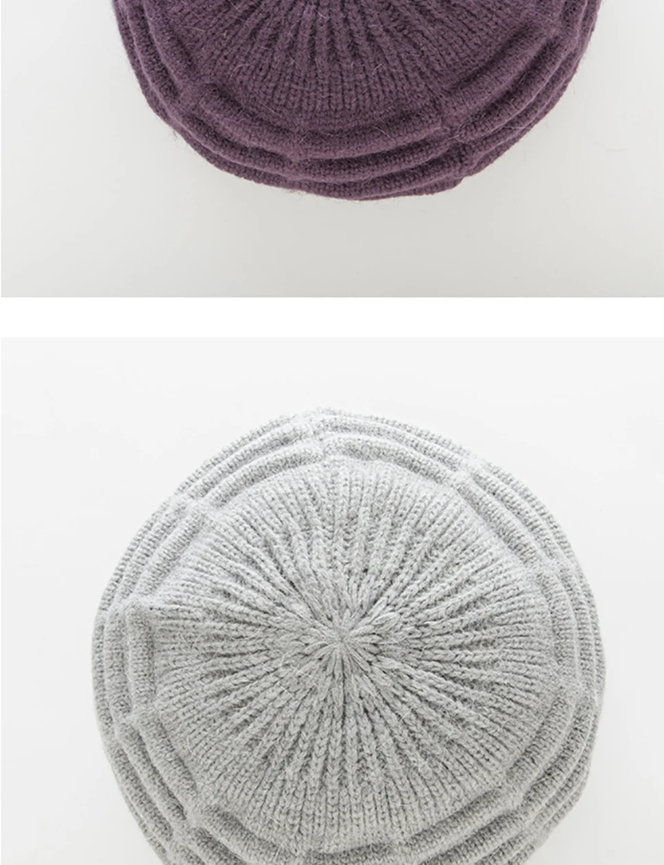 BEFORW New Knitted Warm Winter Wool Hats For Women Classic French Plus Velvet Beret Jacquard Casual Caps