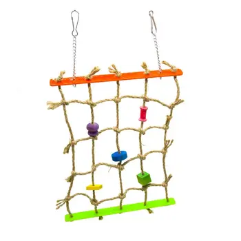 

Pet Parrot Bird Swing Climbing Ladder Chew Rope Hammock Hanging Cage Toys