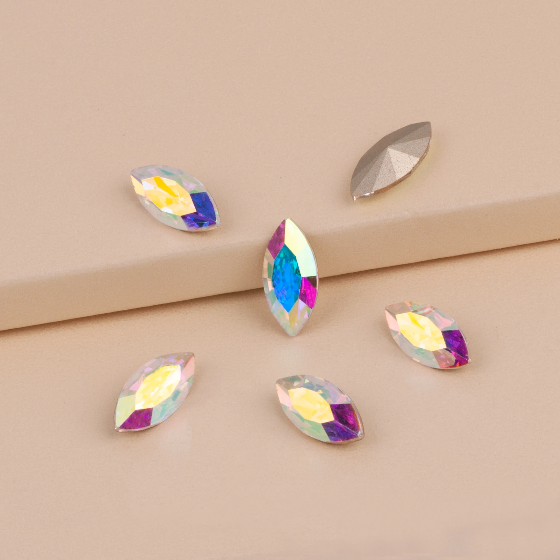 

Navette Shape AB Color Different Size of Crystal Best Quality Glitter Glass Rhinestones Nail Rhinestone 3D DIY Rhinestones