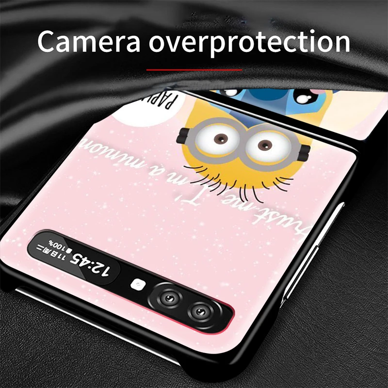 samsung galaxy z flip 3 5g case Cartoon Cute Stitch For Samsung Galaxy Z Flip 3 5G Black Fashion Mobile Shockproof Fundas Hard Cover Phone Case samsung galaxy z flip3 case
