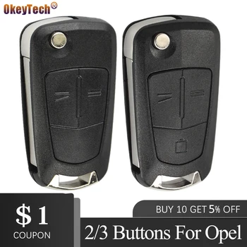 

OkeyTech 2 3 Button Flip Fold Remote Key for Opel Car Switchblade Key Shell Cover Case for Vauxhall Astra Corsa Vectra Zafira
