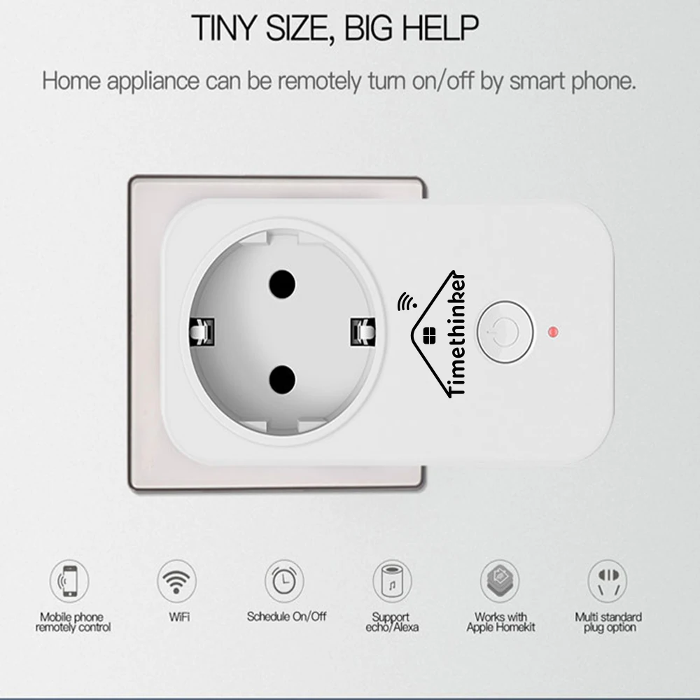  Timethinker Smart Plug for Apple Homekit Smart WIFI Socket for ALexa Google Home APP Voice UK/US/EU - 32957519826