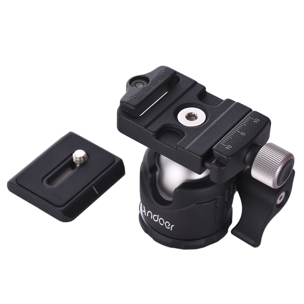 Andoer Mini Tabletop Ball Head 360 Degree Video Tripod Ballhead Mount with Quick Release Plate Bubble Level for Canon Nikon Sony tripod ball head camera panoramic head