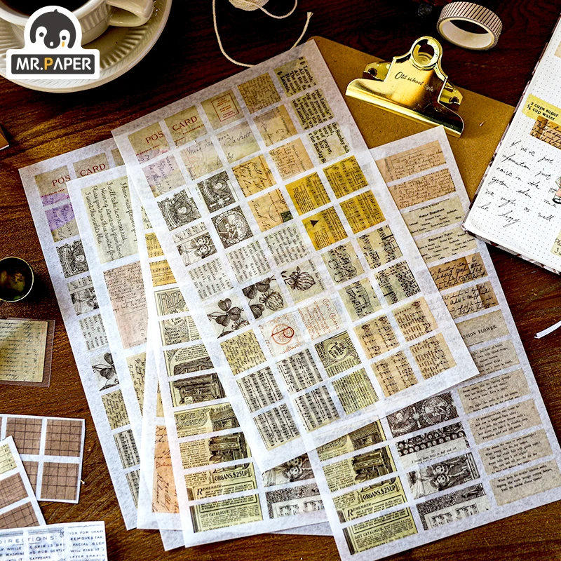 Mr.paper 4 вида конструкций 6 шт. декоративные европейские средневековые наклейки