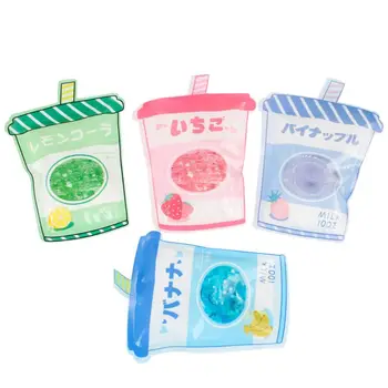 

5Pcs Summer Portable Cooling Bag Cartoon Juice Shaped Outdoor Reusable Ice Pack X7YB