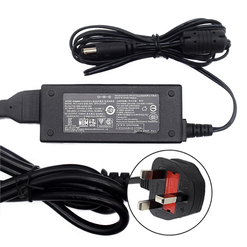Для Polycom SPA12A24B(1465-44256-001) адаптер переменного тока источник питания 24V 0.5A Max с шнуром питания-используется