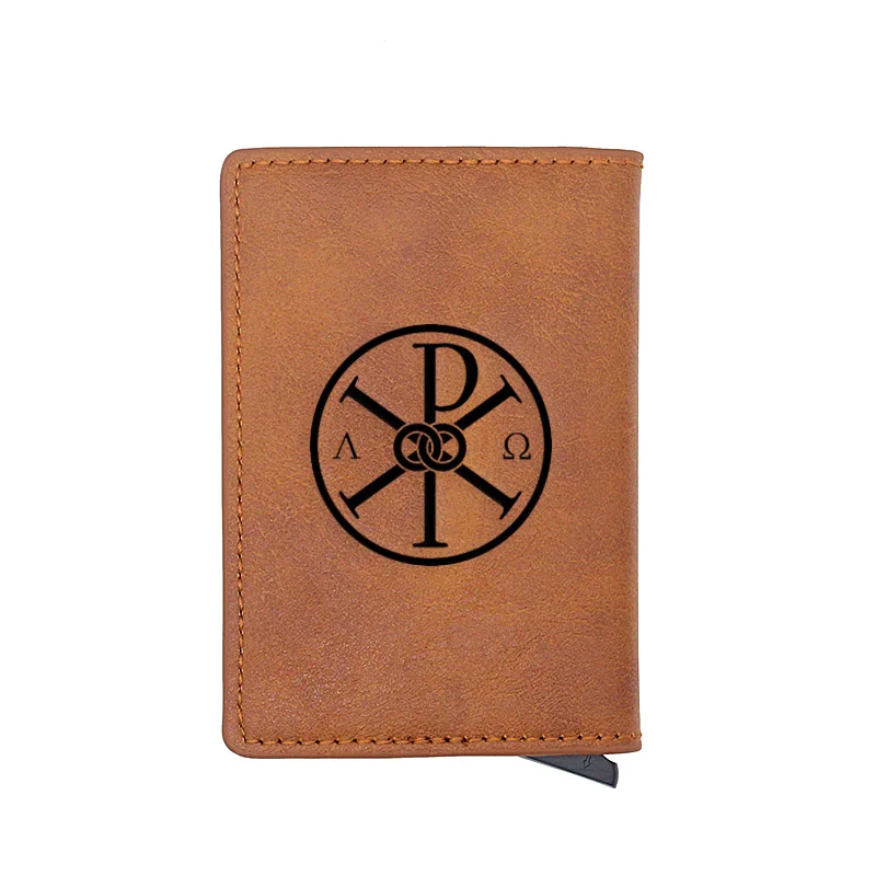 

Christian Catholic Church Religious Symbol Design ID Card Holder Wallets Leather Small Money Bag Men Women Gift