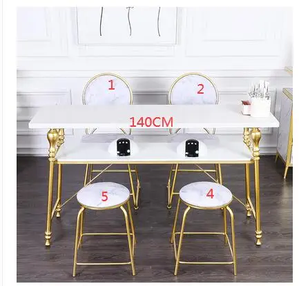 Manicure table single double net red double glass economical marble nail table and chair set