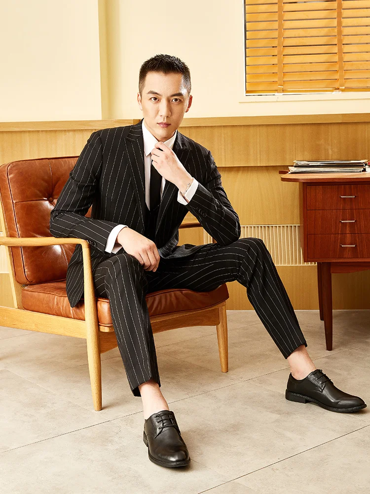 Classical Men Dress Flat Shoes lace up Men's Business dress Oxfords Casual Shoe Men Black Leatherwedding party Shoes Men Shoes 5