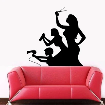 

Hair Salon Wall Decal Beauty Salon Scissor Sticker Barber Shop Vinyl Wall Decals Decor Mural Hairdresser Glass Window Sticker