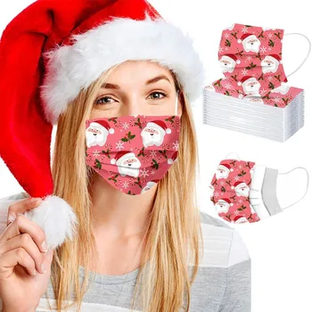 

100pc Christmas Printed Adult Masks Disposable Breathable Multi-purpose Face Cover Mask Mouth Face Mask Multiple Proteccion Mask