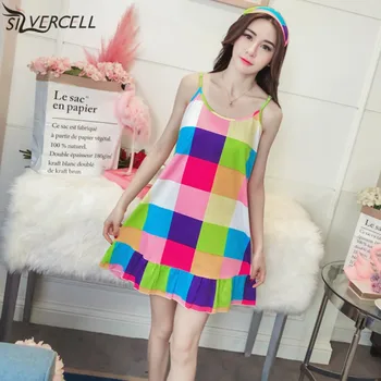 

Women Fashion Nightdress With Eyemask New Sling Nightdress Large Size Dress Home Clothes Print Sleeveless Mini Nightie