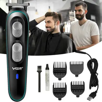 

Professional Digital Hair Trimmer Rechargeable Electric Hair Clipper Men's Cordless Haircut Adjustable Ceramic Blade Kit