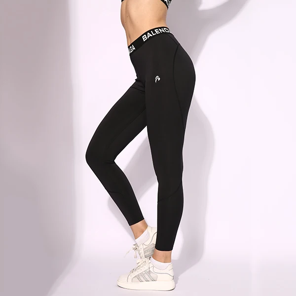 Andzhelika спортивные Леггинсы для фитнеса бинты женские спортивные брюки эластичные, высокая посадка для спортзала бега спорта Колготки штаны для йоги - Цвет: Black