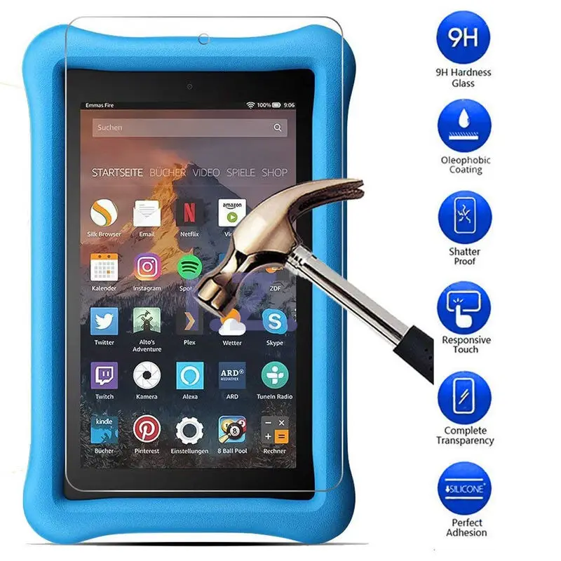 Высококачественная защитная пленка из закаленного стекла для Amazon Fire HD10 10 дюймов HD8 8 дюймов HD7 Kids Edition, Защитная пленка для планшета