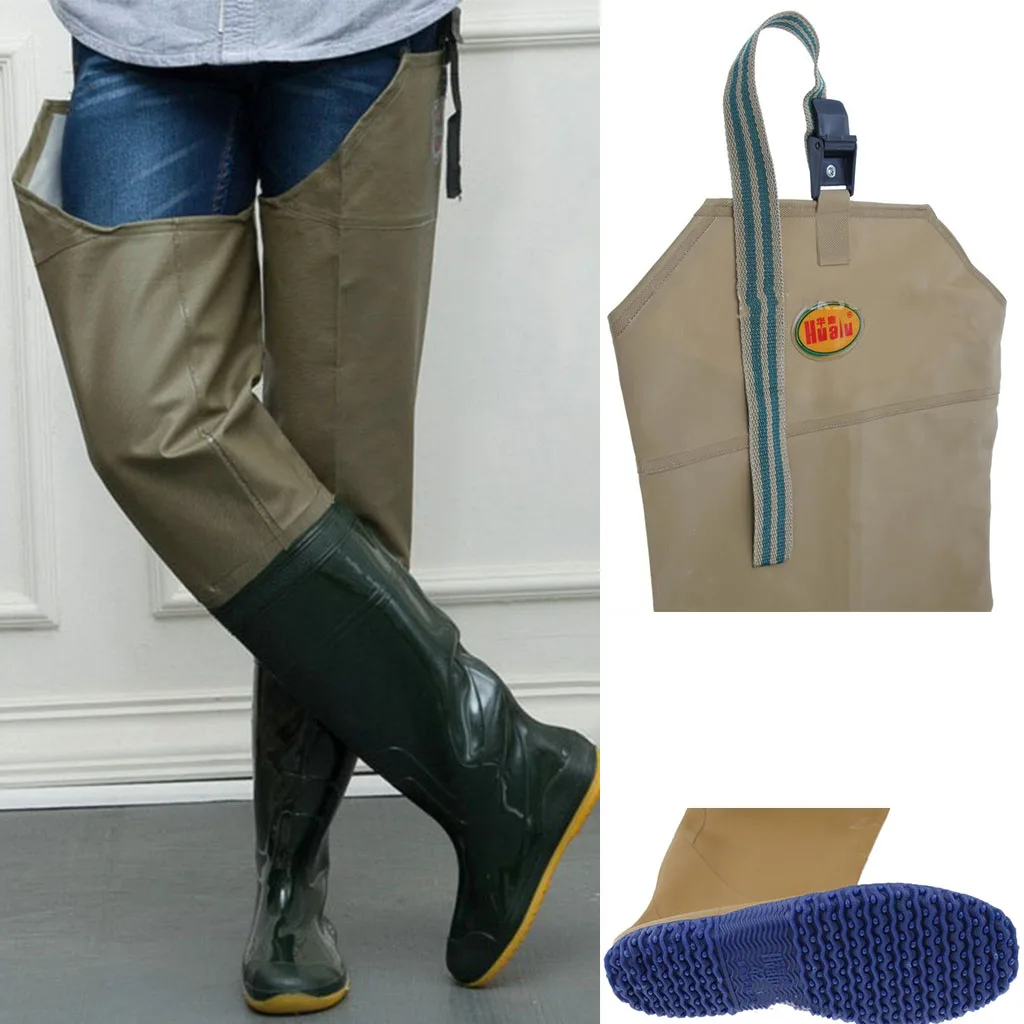 Waterproof Fishing Waders Catch Fish Fishing Pants Shoes Lightweight Overall Hip Wader Wading Boot for Farmer 39 40 45