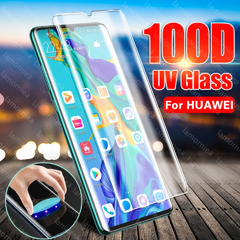 Закаленное стекло с жидким клеем для Huawei P30 P20 Pro защитная пленка экрана Lite