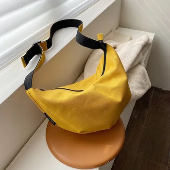 

Half-moon Shape Shoulder Bag Women Canvas Bags Casual Handbags Women Bags Designer Crossbody Bags for Women 2020 Women's Bag New
