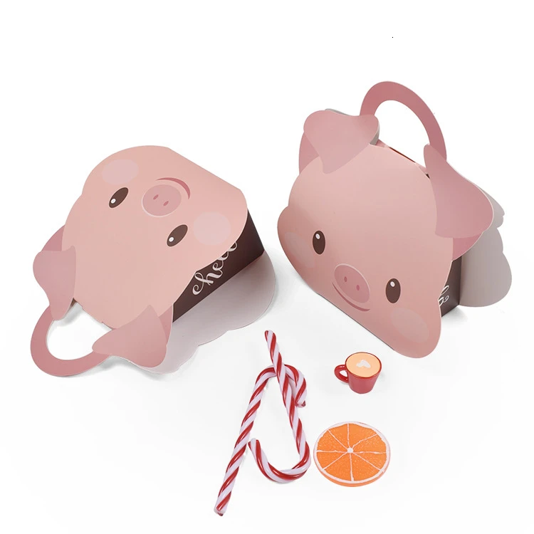 12 шт. бумажная Подарочная коробка упаковка кошка свинья животные подарок печенье