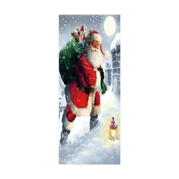 

2pcs/set 3D Christmas Santa Claus Decorative Refrigerator Door Sticker Decal