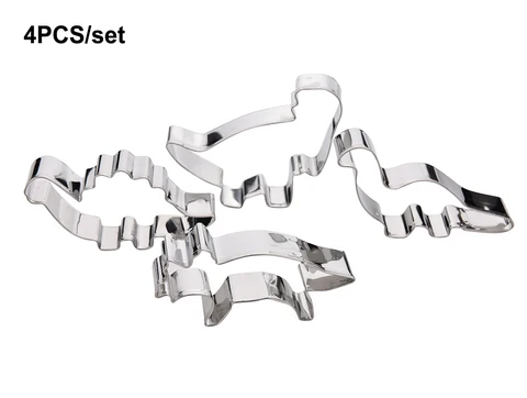 Dinosaur Cookies Cutter Mold 3D Dinosaur Biscuit Embossing Mould Sugarcraft Dessert Baking Silicone Mold Cake Decor Tool