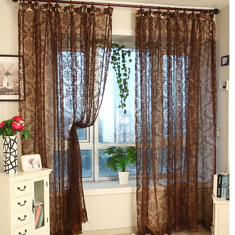 Fashion curtain quality finished product double faced flock printing screens small shalian