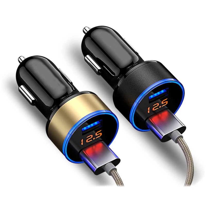 Автомобильное зарядное устройство USB быстрое автомобильное адаптер питания с 2