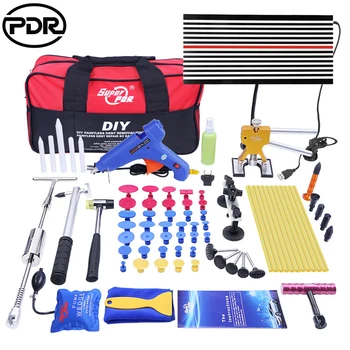 Best PDR Tools Paintless Dent Repair Tools Dent Removal Kit LED Reflector Board Dent Puller Glue Sticks Hand Tool Set Ferramentas