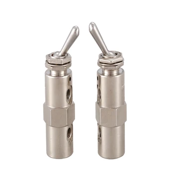 

2PCS Air Pneumatic Valve Toggle Switch 3-Way 2 Position Knob Control Mechanical Valve Pneumatic Control Valve