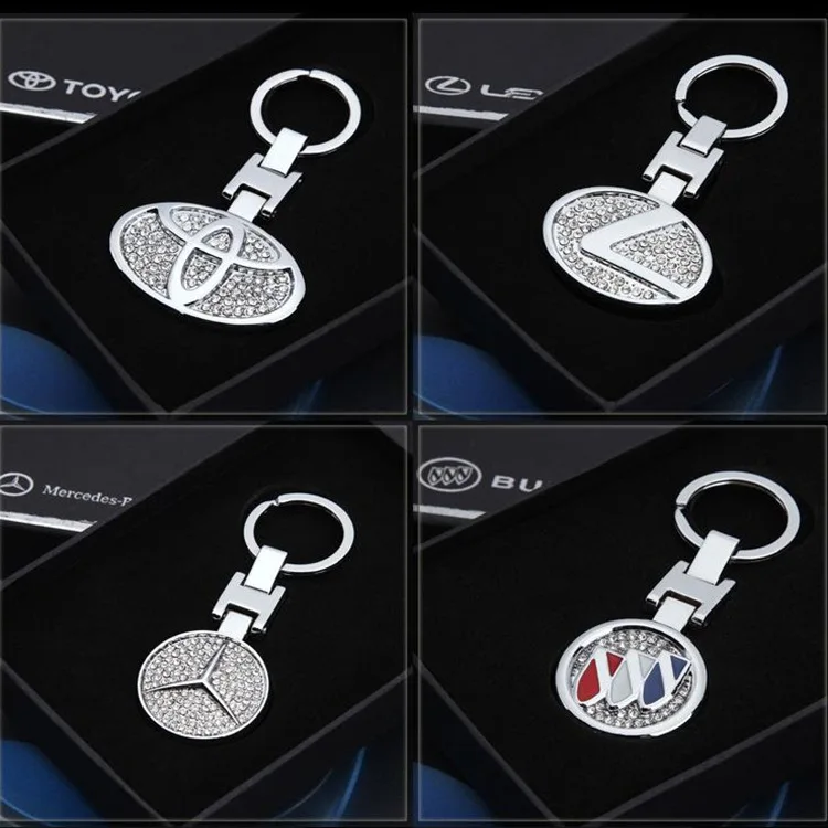 

Applicable Mercedes Modern Keychain Ddiamante Buckle Head Double-Sided with Diamond Keychain Car Logo Key Chain Pendant