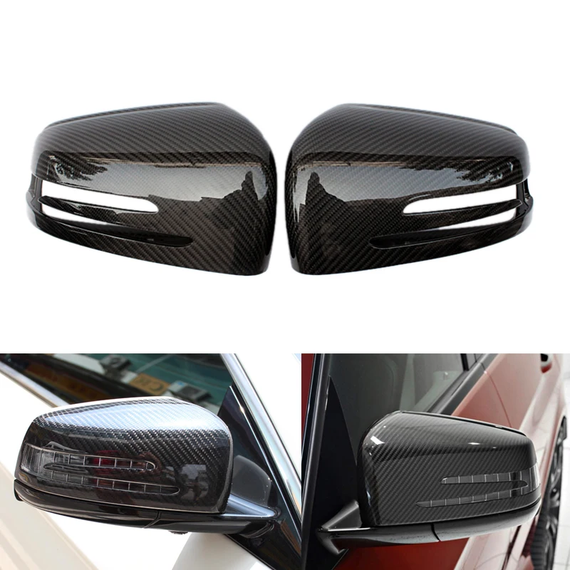 

Pair For W176 W117 W204 W212 W207 X156 Replacement Style Gloss Black Carbon Fiber Rear View Cap Mirror Cover Trim