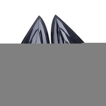 

2pcs Car Carbon Fiber Color Rear Window Louver Shutter Cover Trim Frame Fit For Tesla Model 3 2018 2019