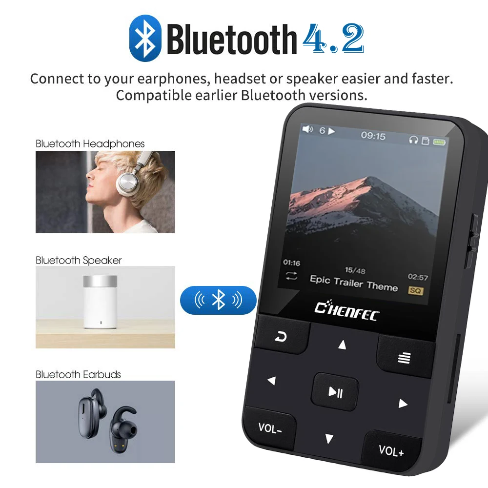 Ruizu MP3 плеер Bluetooth 4 0 HIFI мини клип музыкальный с экраном Поддержка FM часы шагомер до