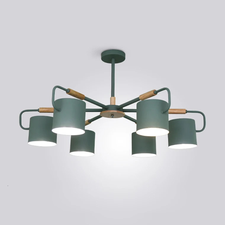 Nordic Simple Atmosphere Living Room Light Luxury Dining Room Lamp Model Room Design Wood Art Hall Chandelier Hanging Lamp