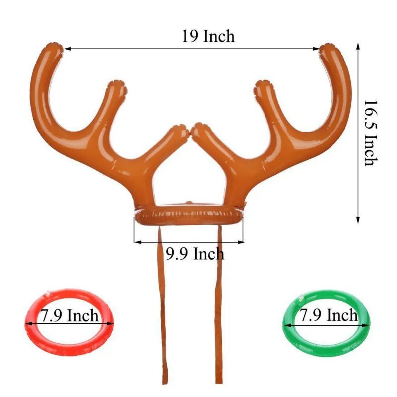 Надувной Санта Забавный оленьи рога кольцо для шляпы Toss Рождество праздник партии игры поставки игрушки